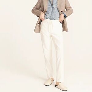 J crew tie waist camp pants natural